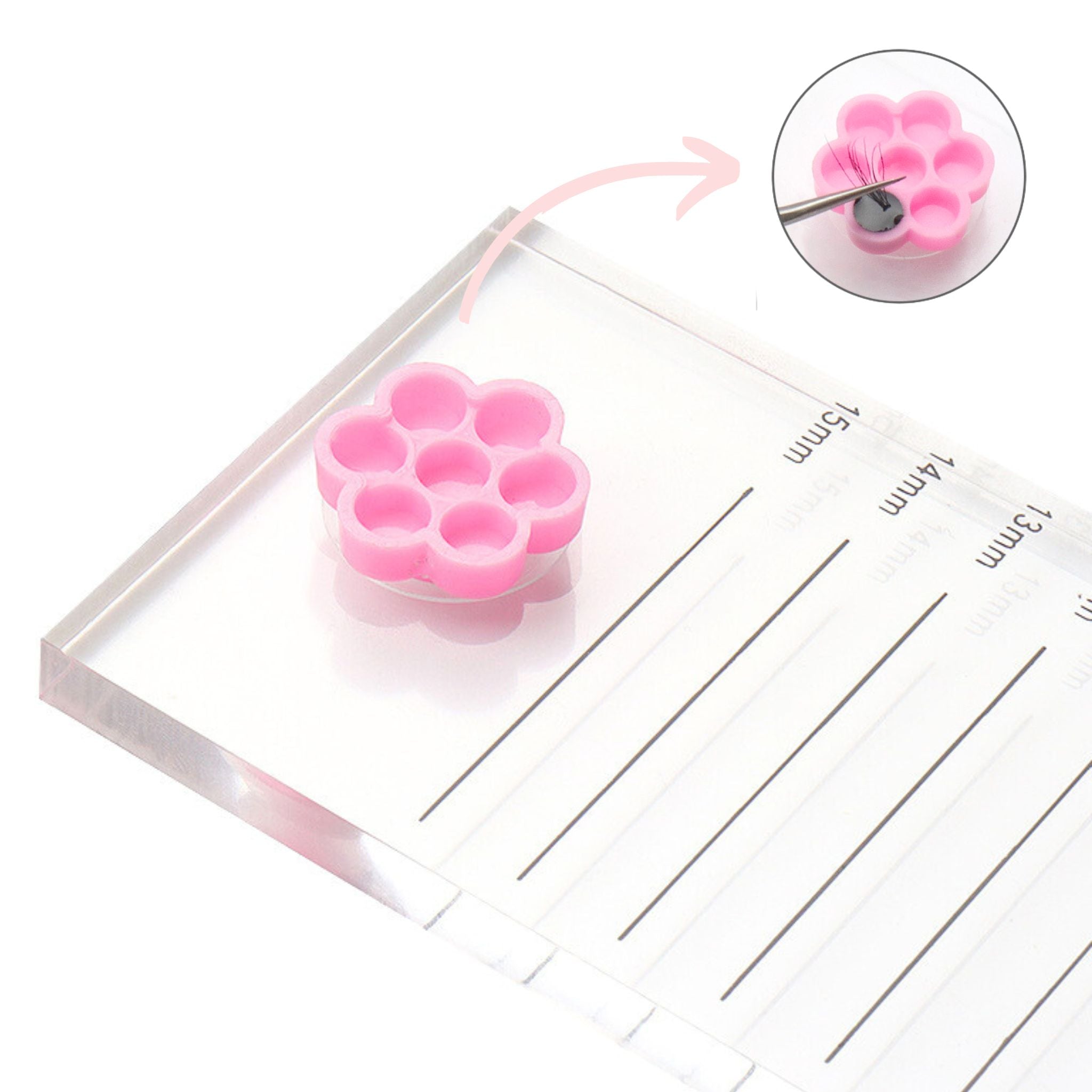 100 Stück Wimpernkleber Blumen | Wimpernkleberhalterung