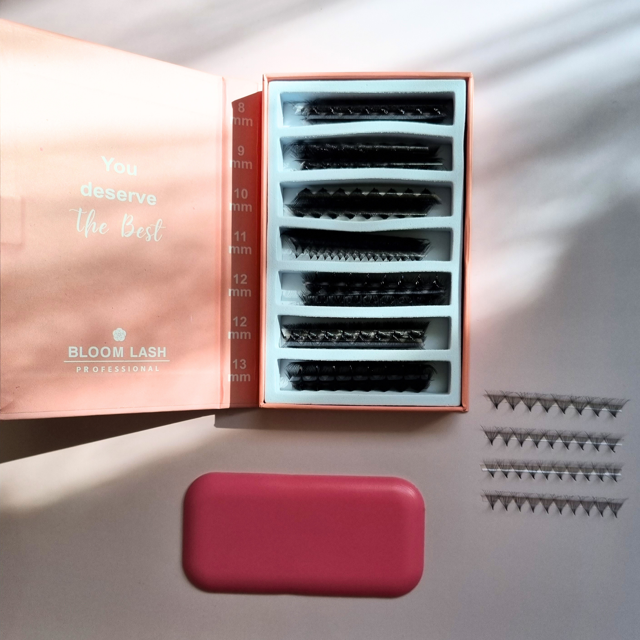 Anwendung Speedy Fans Wimpern auf streifen Premade Fans Silicon Pad