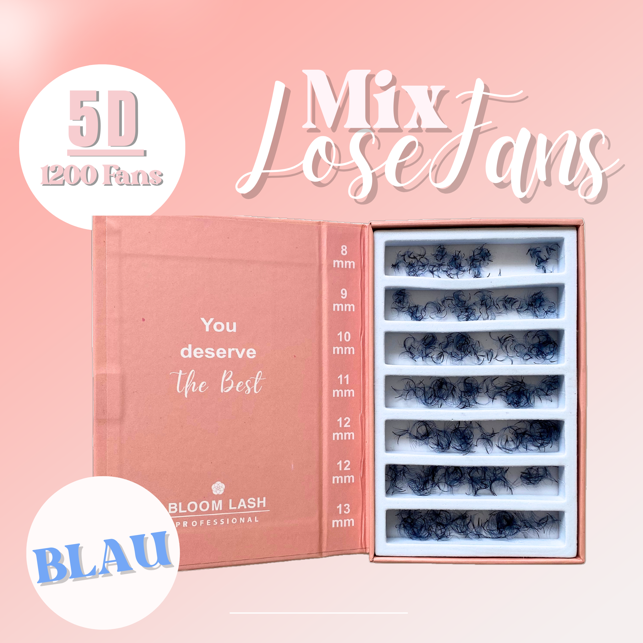 Ombre Blue Wimpern Mixbox Lose