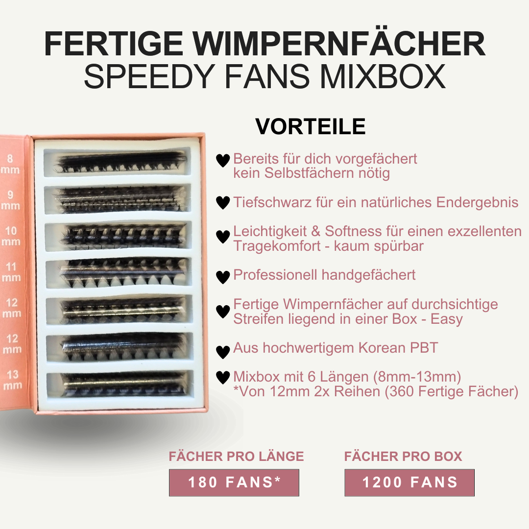 12D Wimpernfächer | Speedy Fans | Mixbox | 1200 Fächer