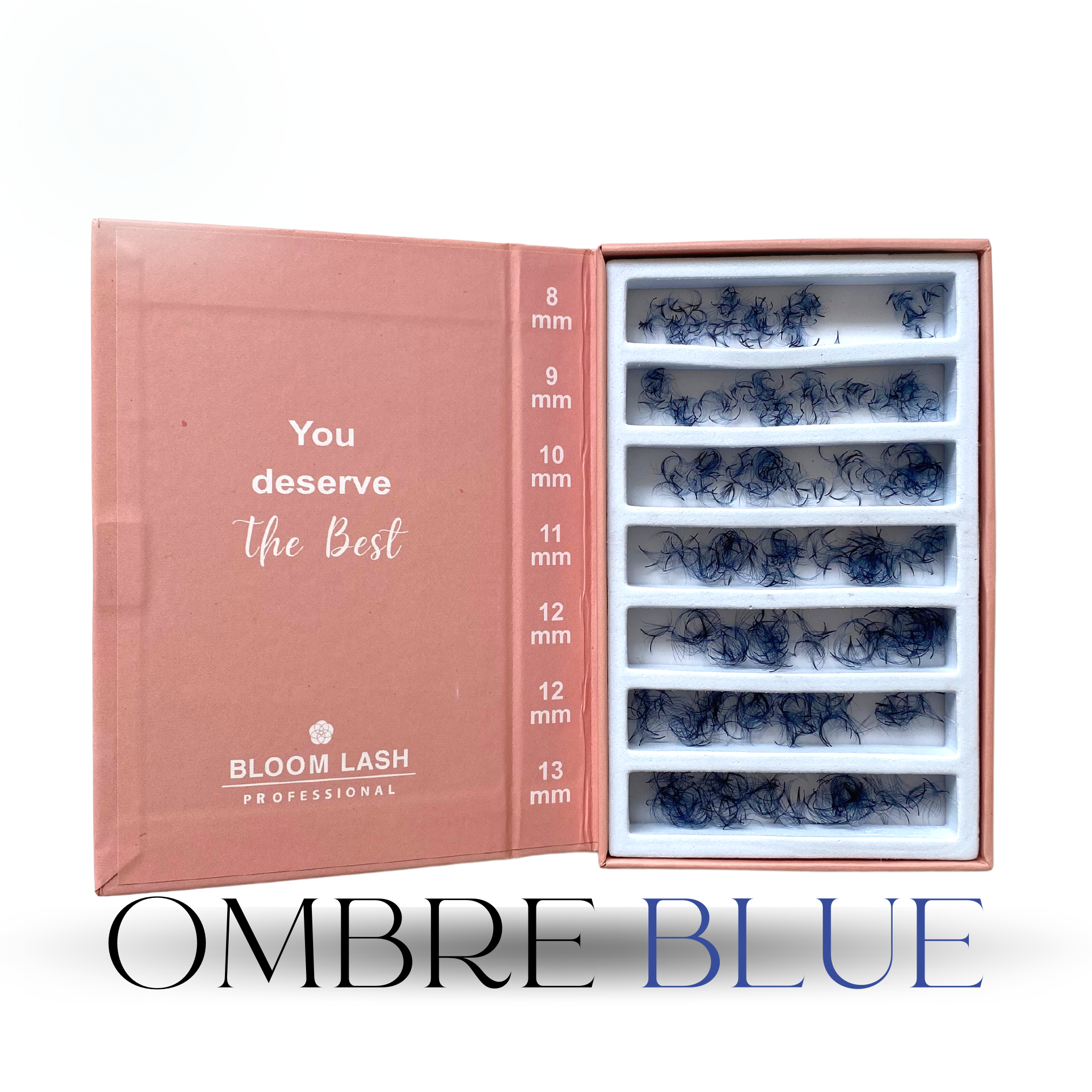 Ombre Blue Wimpernfächer Lose Mixbox Promade Fans Wimpernverlängerung