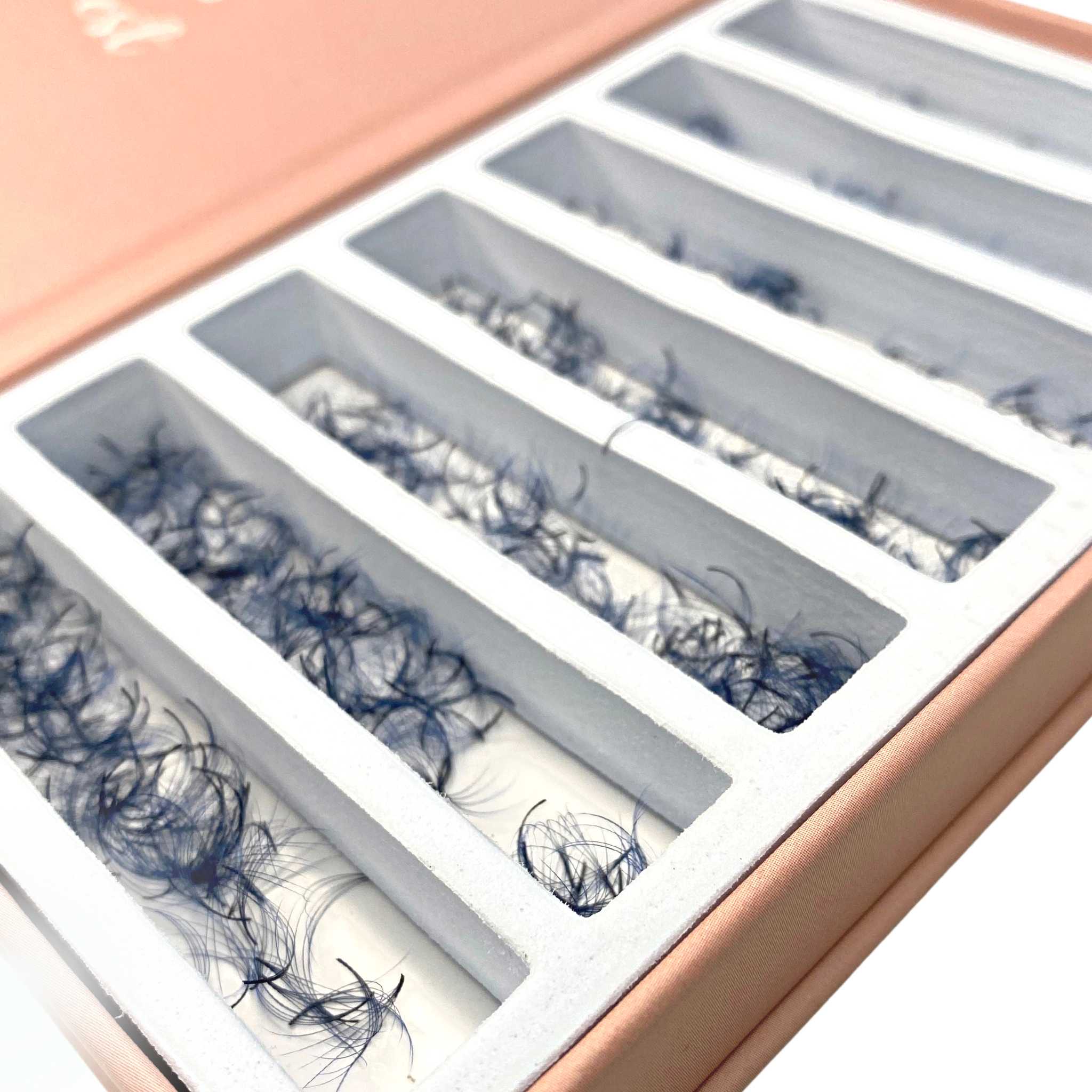 Ombre Blue Wimpernfächer Lose Mixbox Promade Fans Wimpernverlängerung