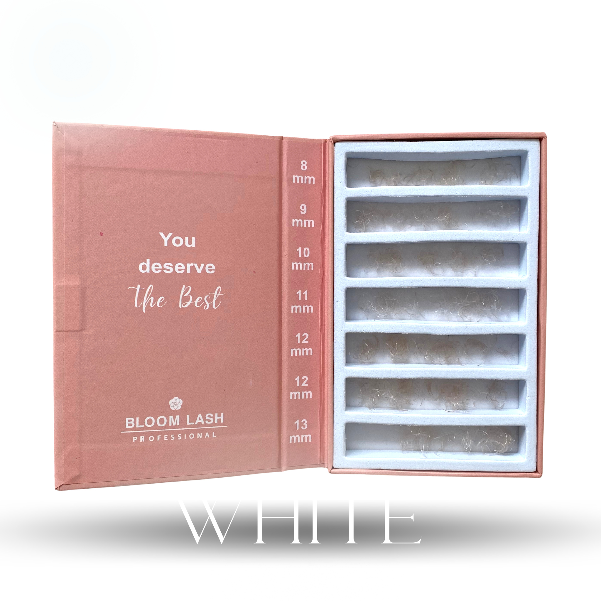 White Weiße Wimpern Lashes fertige Wimpernfächer Mixbox Lose in der Box Wimpernverlängerung