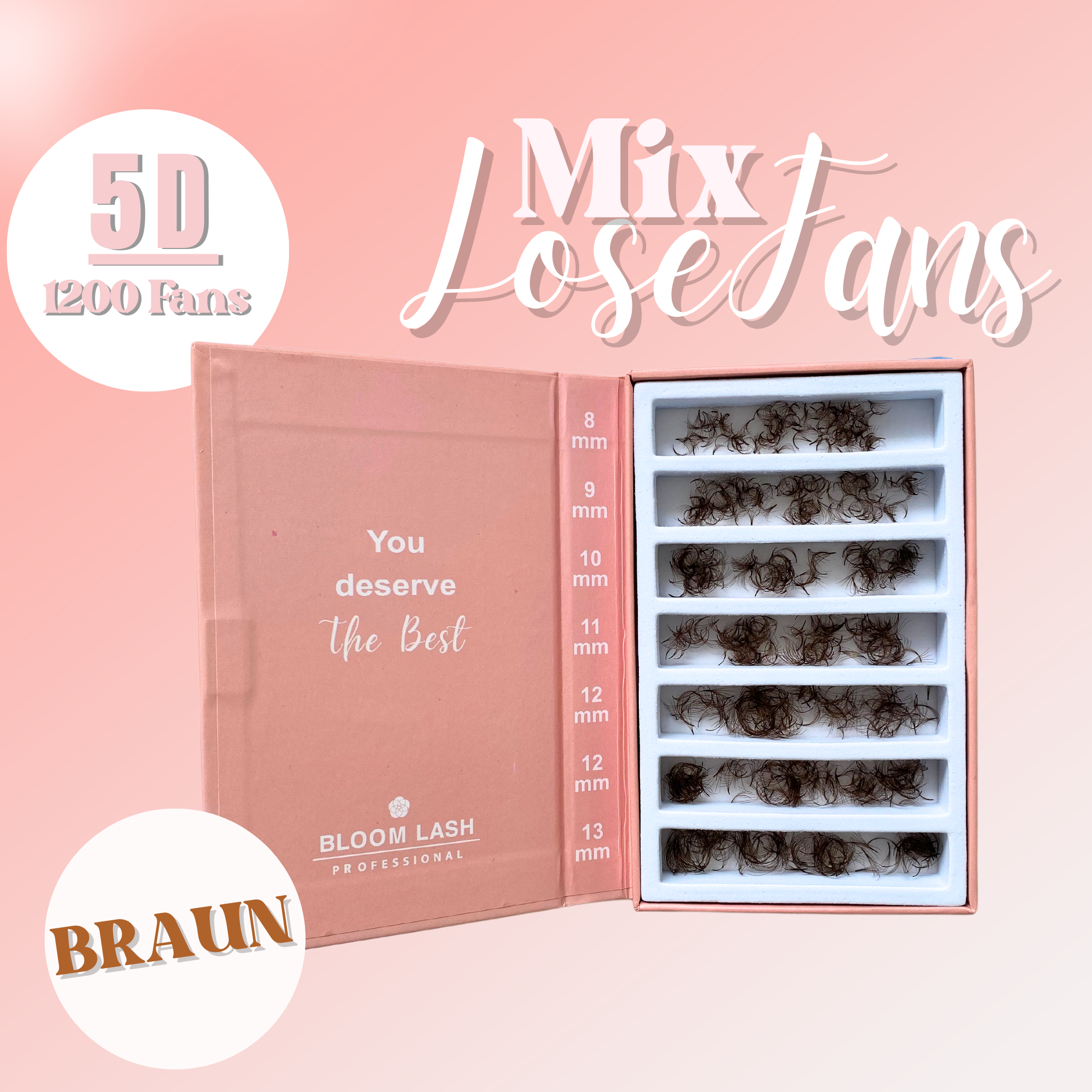 Braune Wimpern Mixbox Lose
