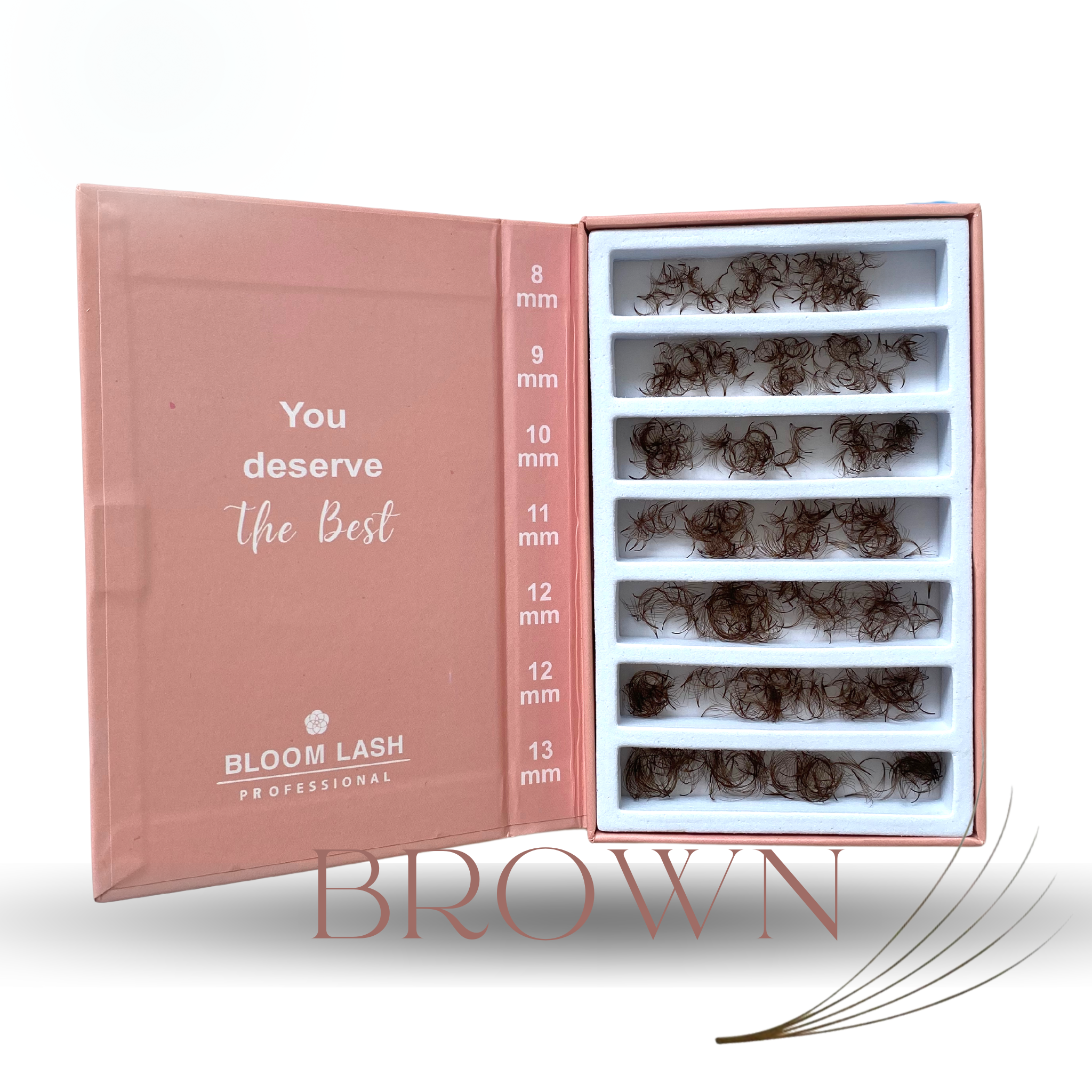 Braune Wimpern Lashes fertige Wimpernfächer Mixbox Lose in der Box Wimpernverlängerung