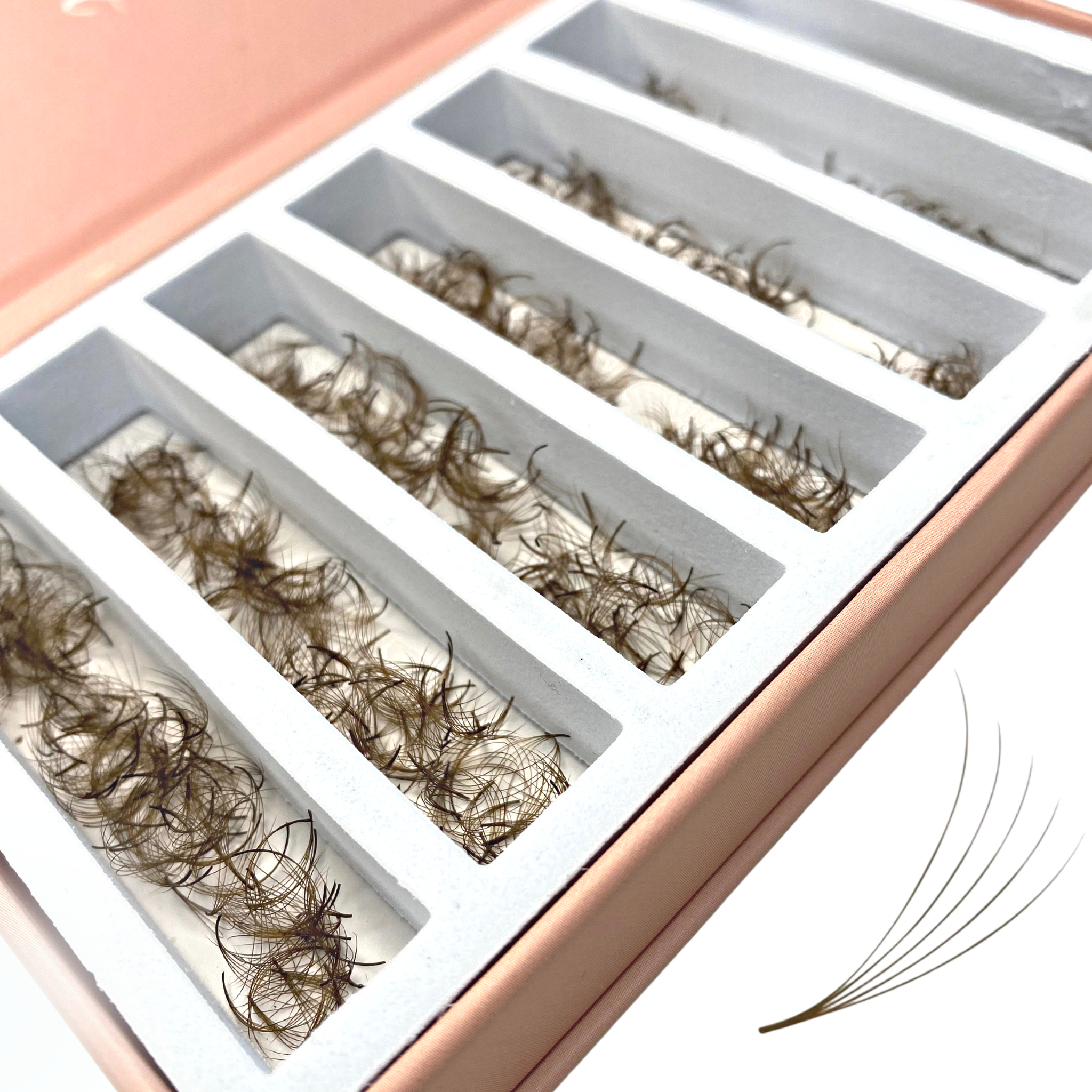 Braune Wimpern Lashes fertige Wimpernfächer Mixbox Lose in der Box Wimpernverlängerung
