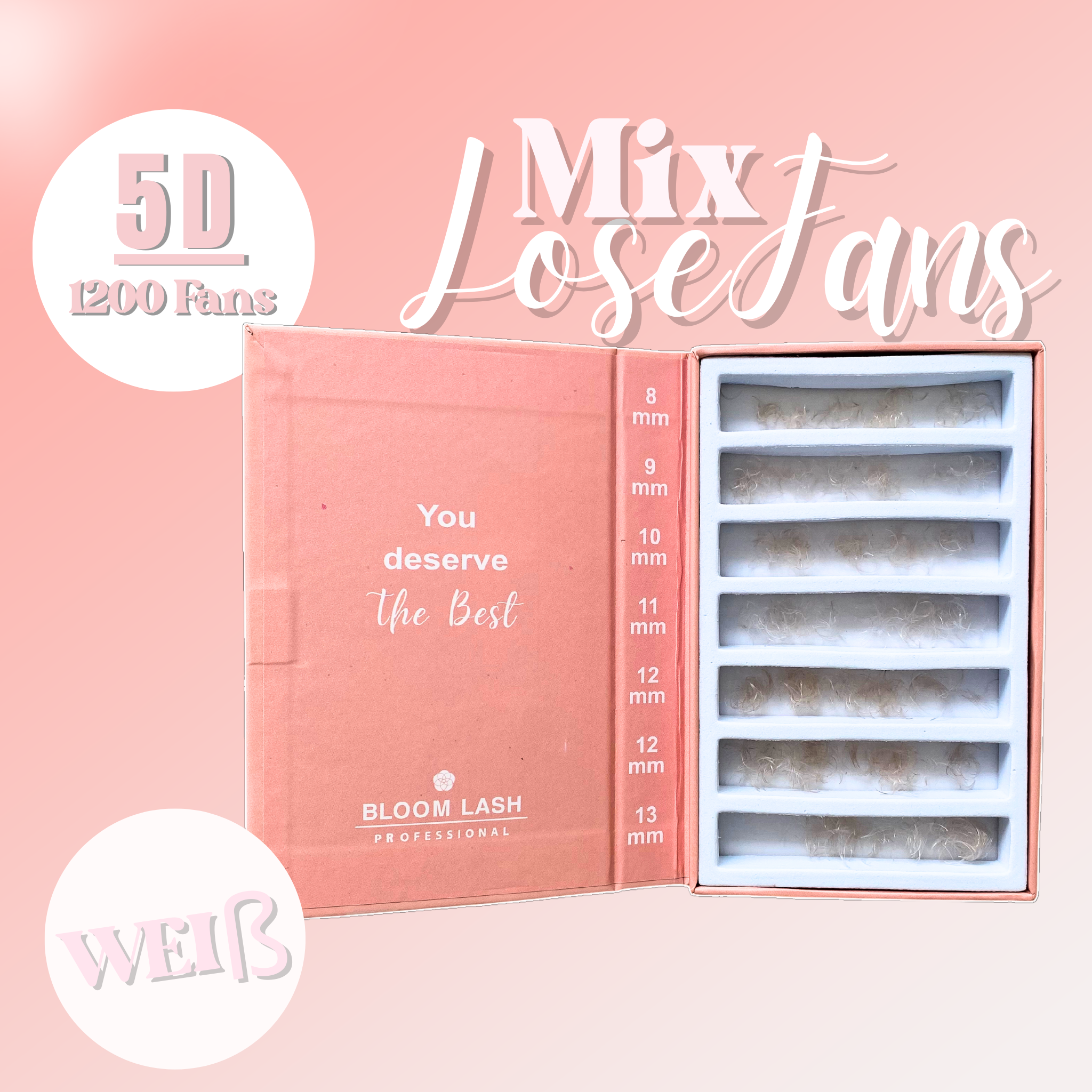 Weiße Wimpern Lose Mixbox