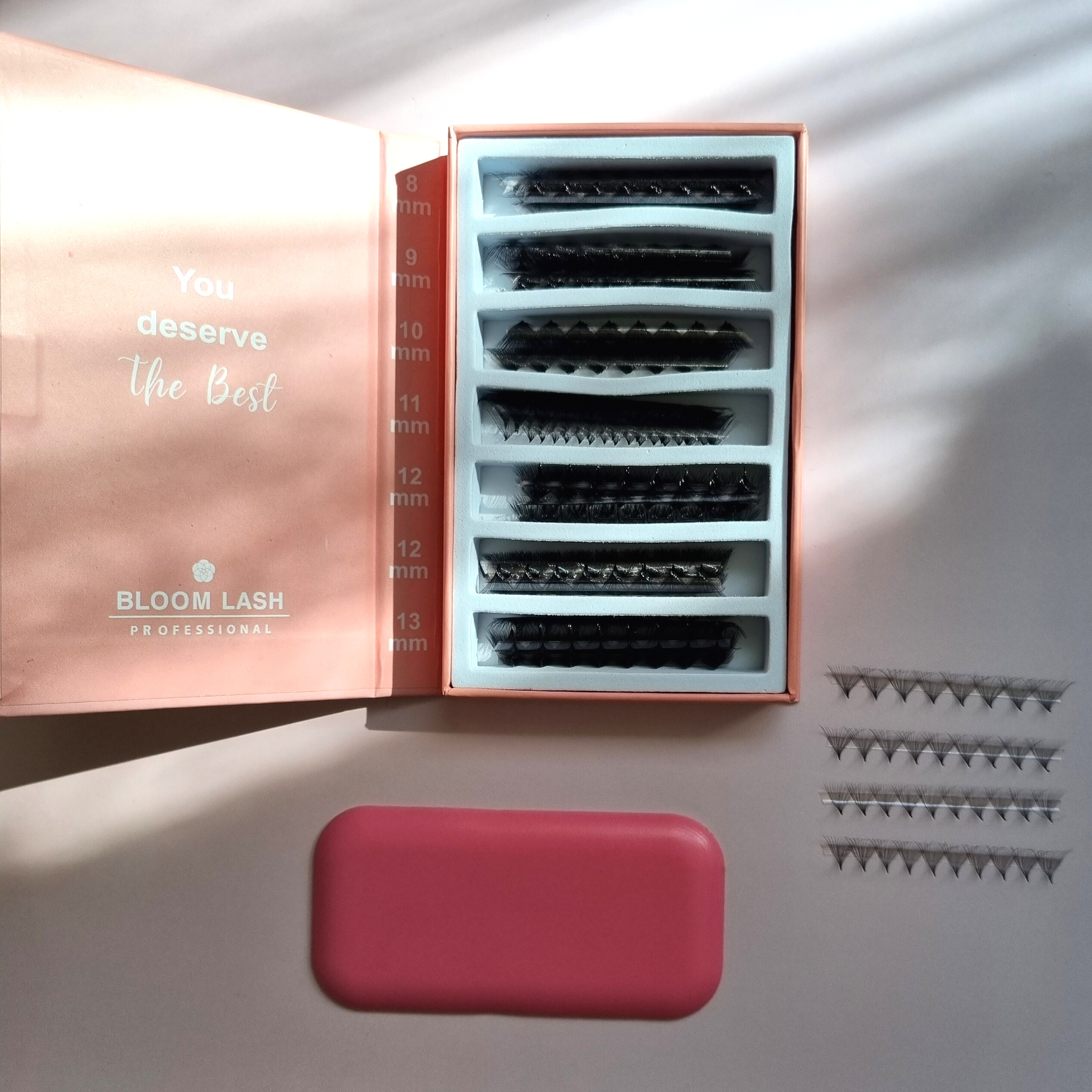 16D Wimpernfächer für Wimpernverlängerung als Mixbox 8mm-13mm Starter Set